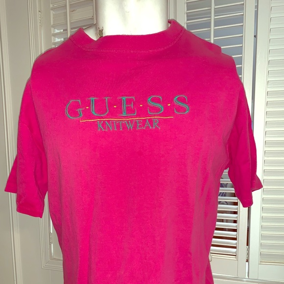 Georges Marciano Guess Knits T-Shirt Vintage 90’s Hot Pink Style: OSFM:Oversized - Picture 1 of 4